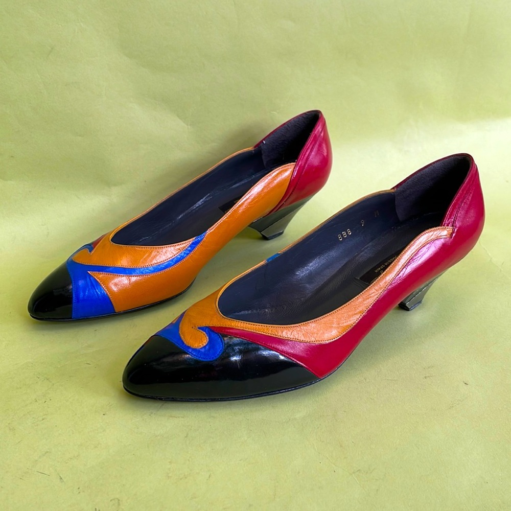 Vintage multicolored Barefoot Originals all leather shoes